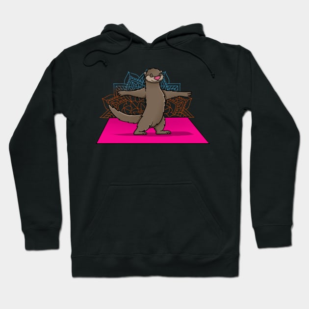 Otter Doing Yoga Hoodie by LetsBeginDesigns